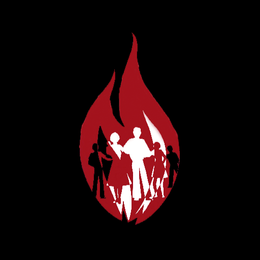 FIRES Encounter logo: a red flame enclosing the white silhouette of a family